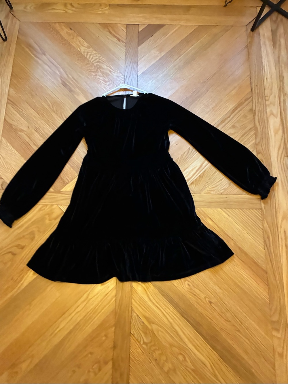 Crewcuts black velvet long sleeve dress